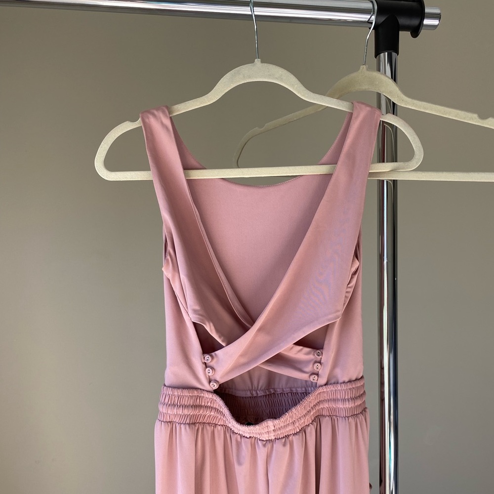 Pink Tapered Jumpsuit